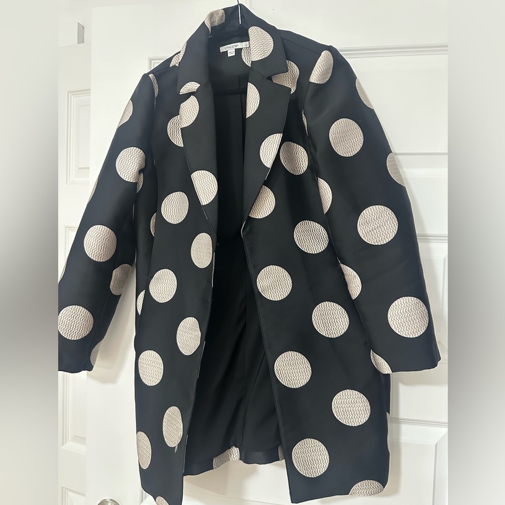 Chico's Black and Cream Textured Jacket